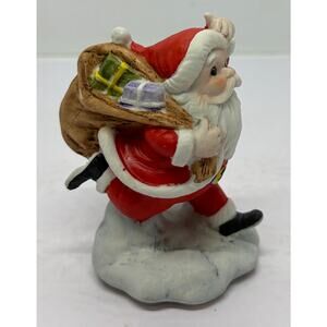 Vintage George Good Corporation Japan Porcelain Santa in Snow With Sack of Gifts